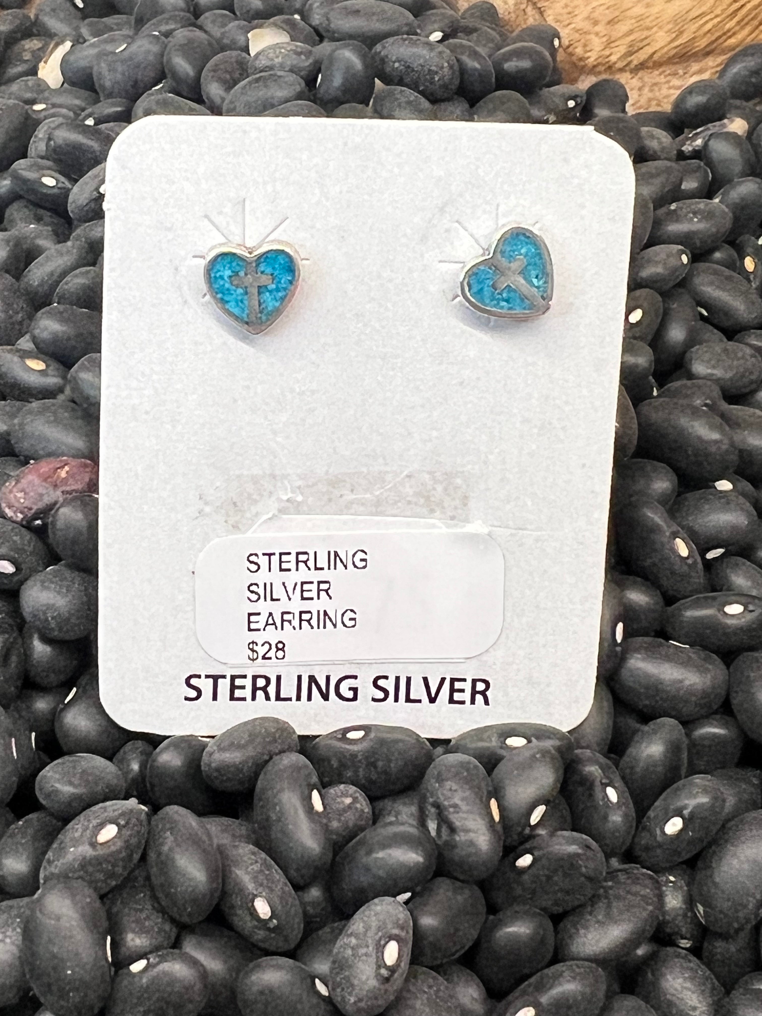 Sterling Silver Heart Studs
