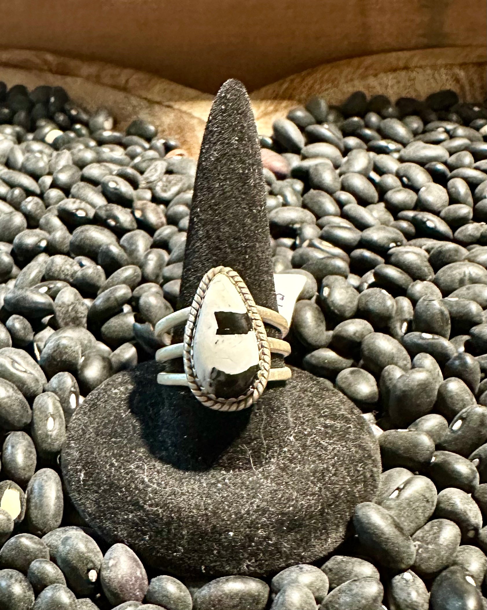 Sterling Silver White Buffalo Ring