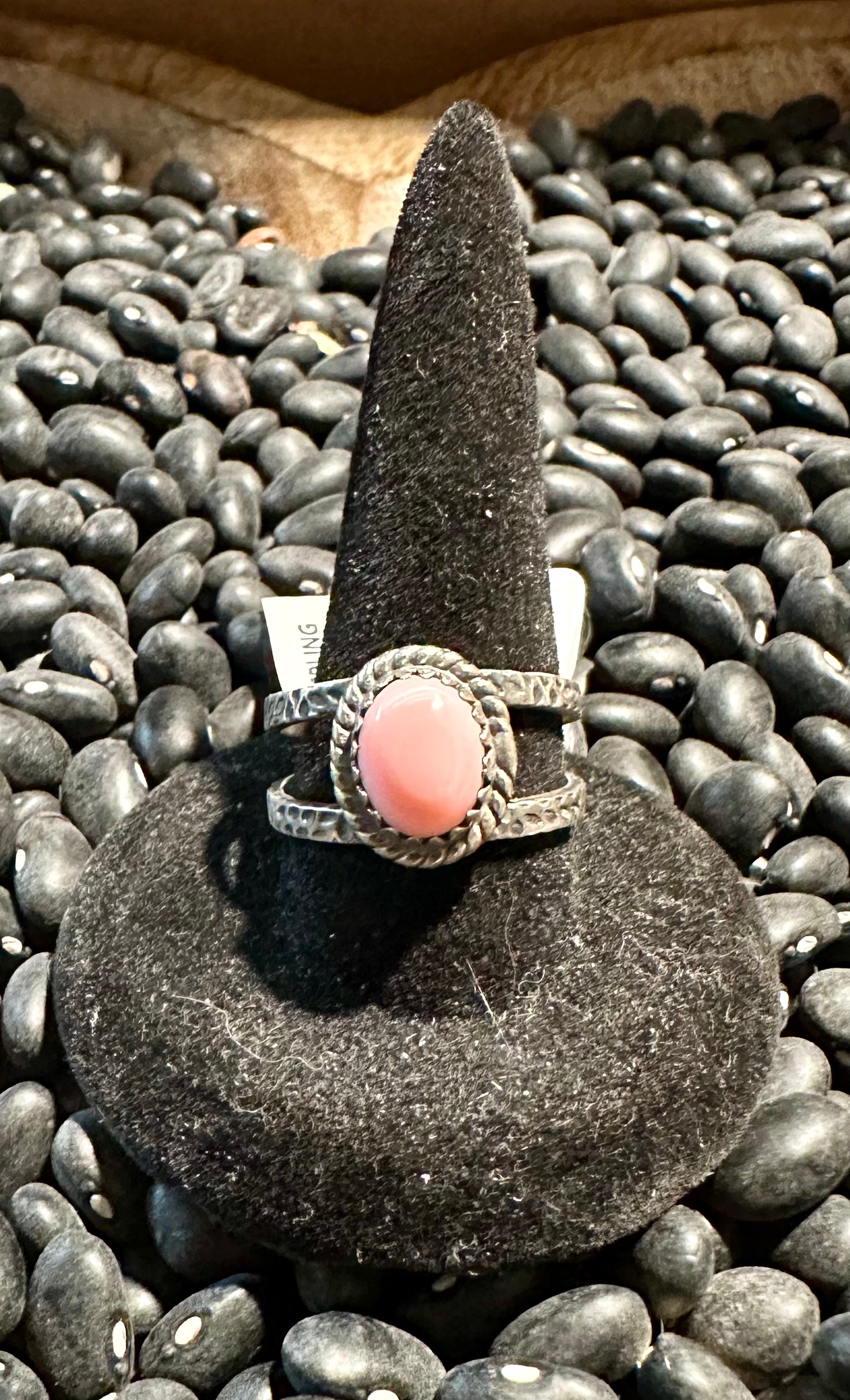 Sterling Silver Pink Conch Ring