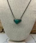 Native Sterling Silver Turquoise Large Bar Necklace