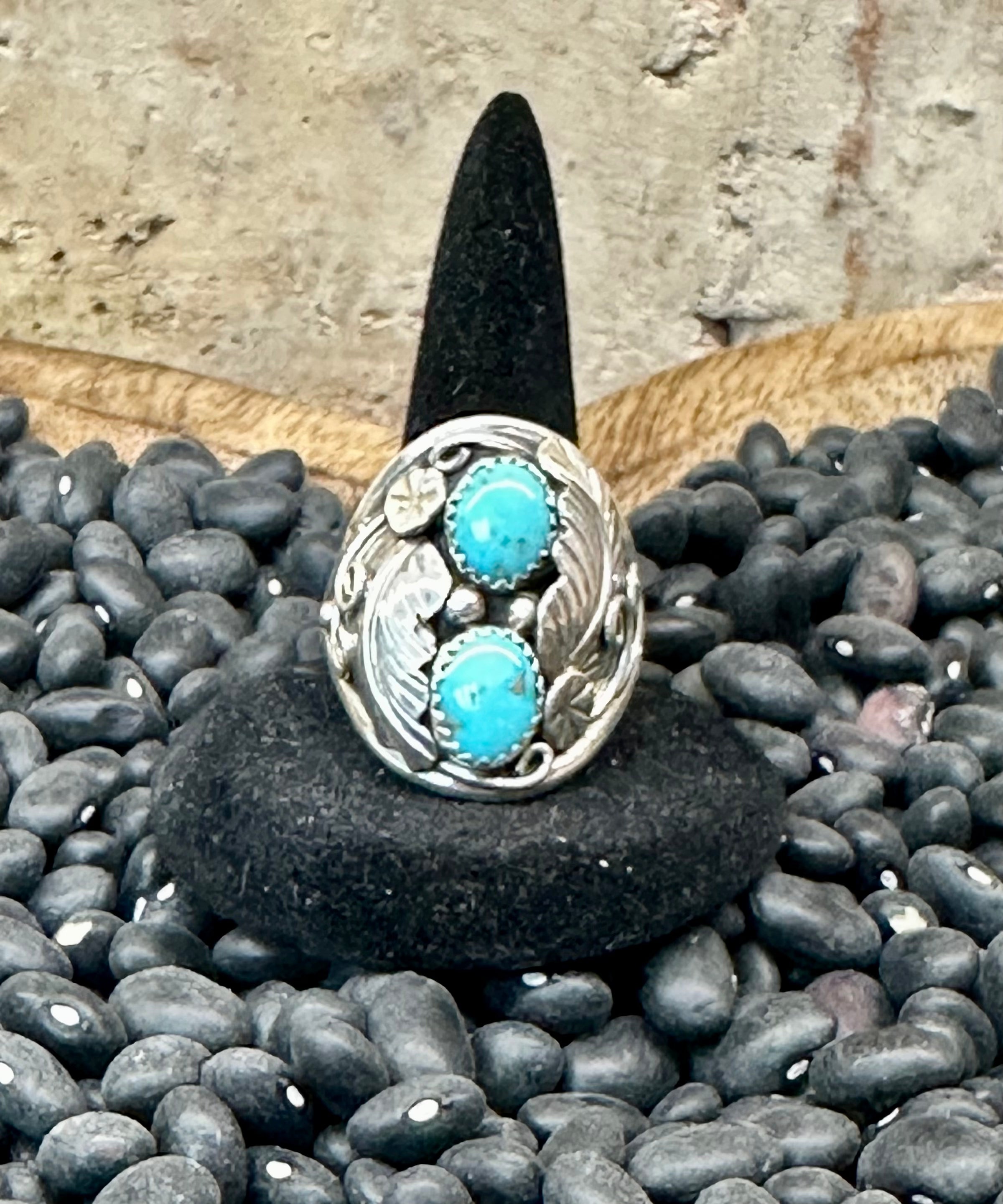 Native Men's Sterling Silver Turquoise Ring.