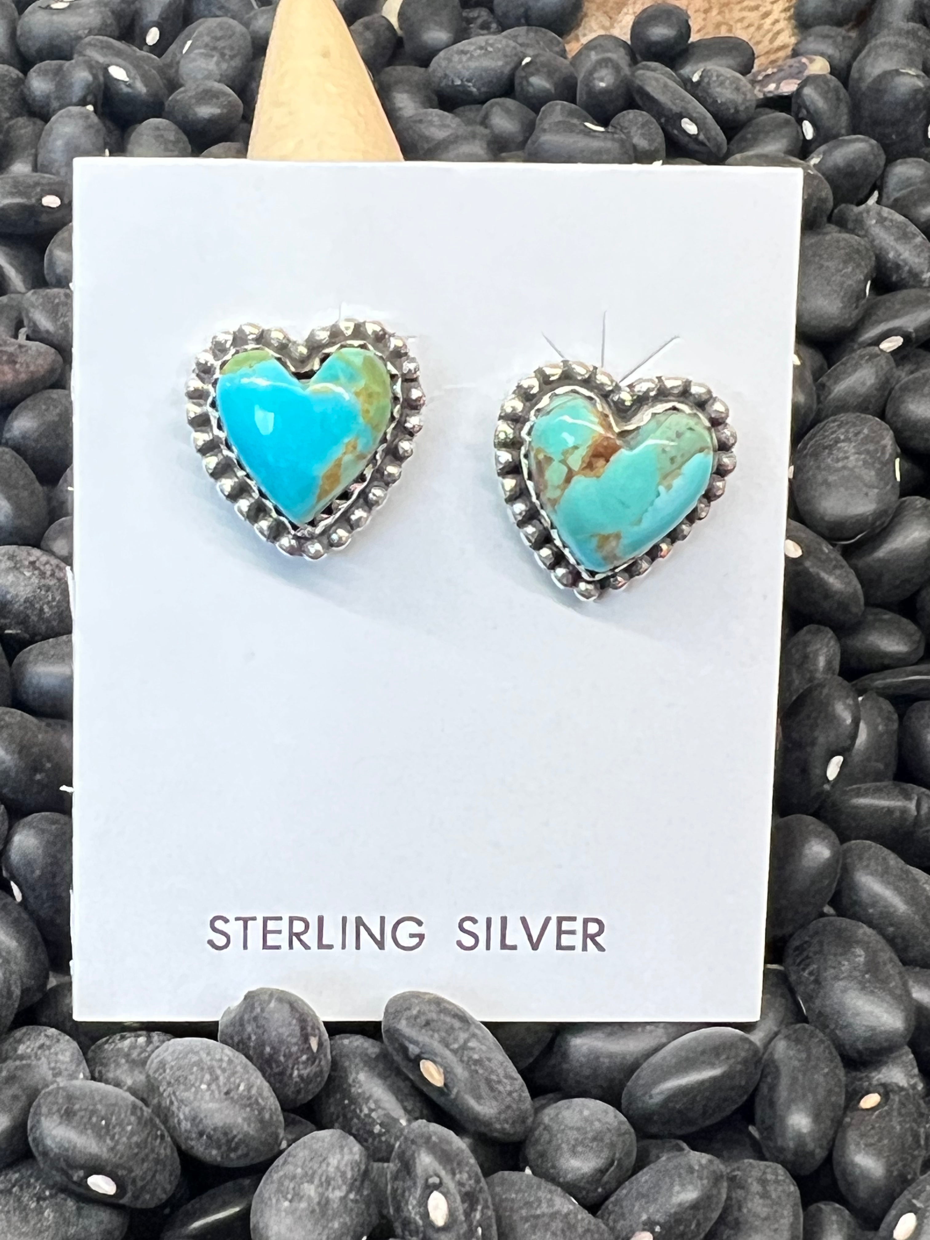 Sterling Silver Kingman Turquoise Earrings