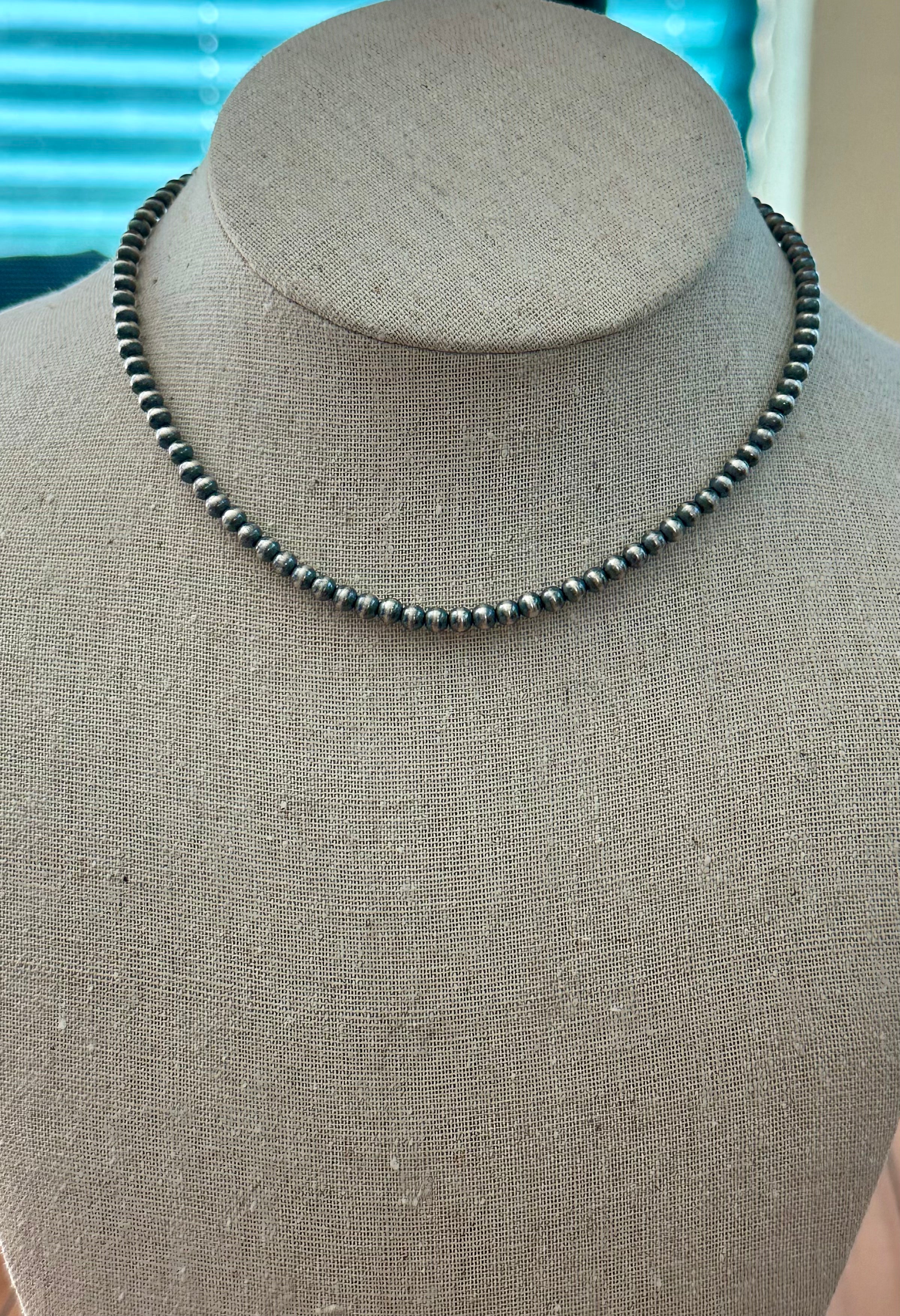Desert Pearl Sterling Silver 4MM 14" necklace