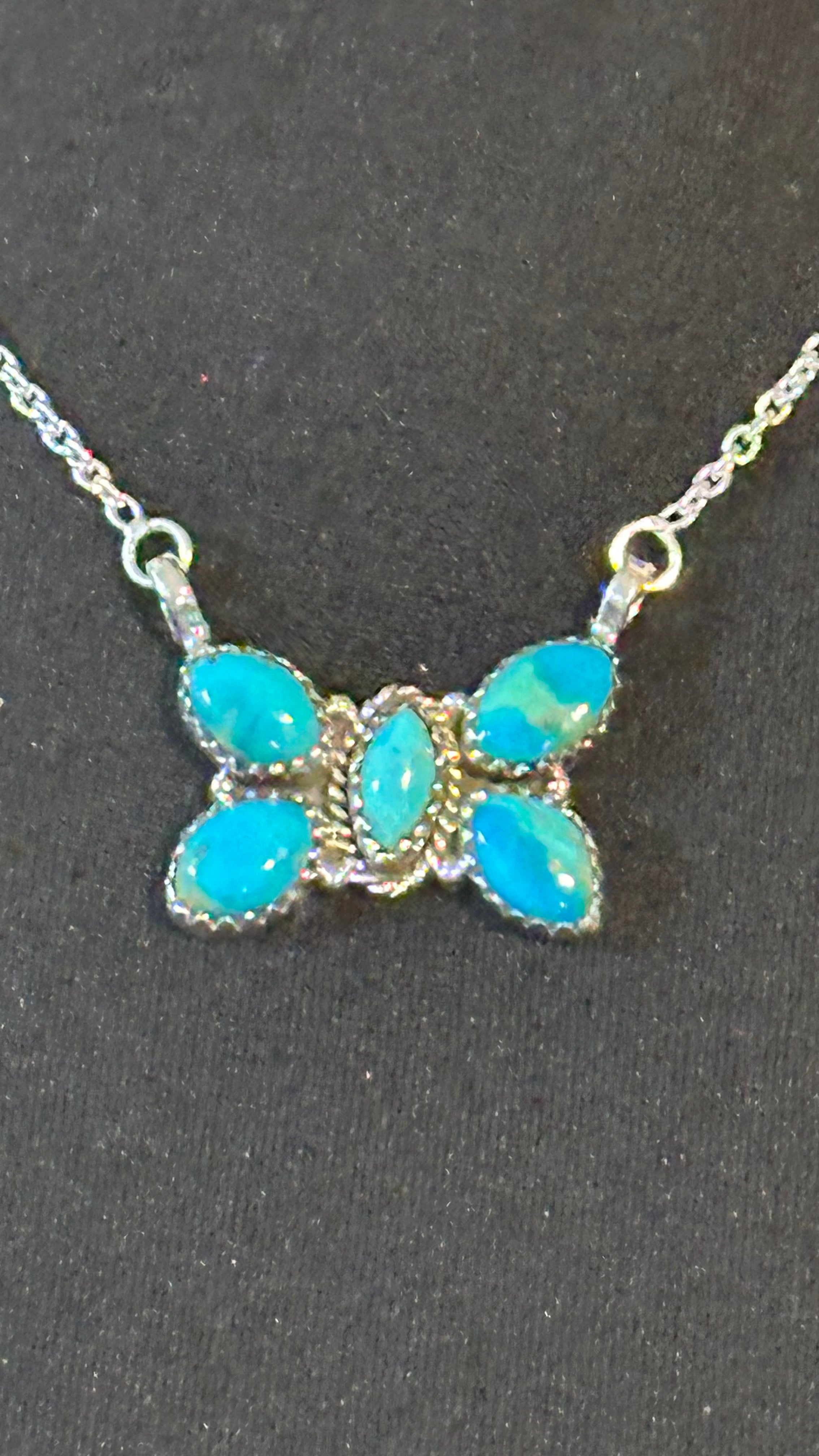 Sterling Silver Turquoise Necklace 18"
