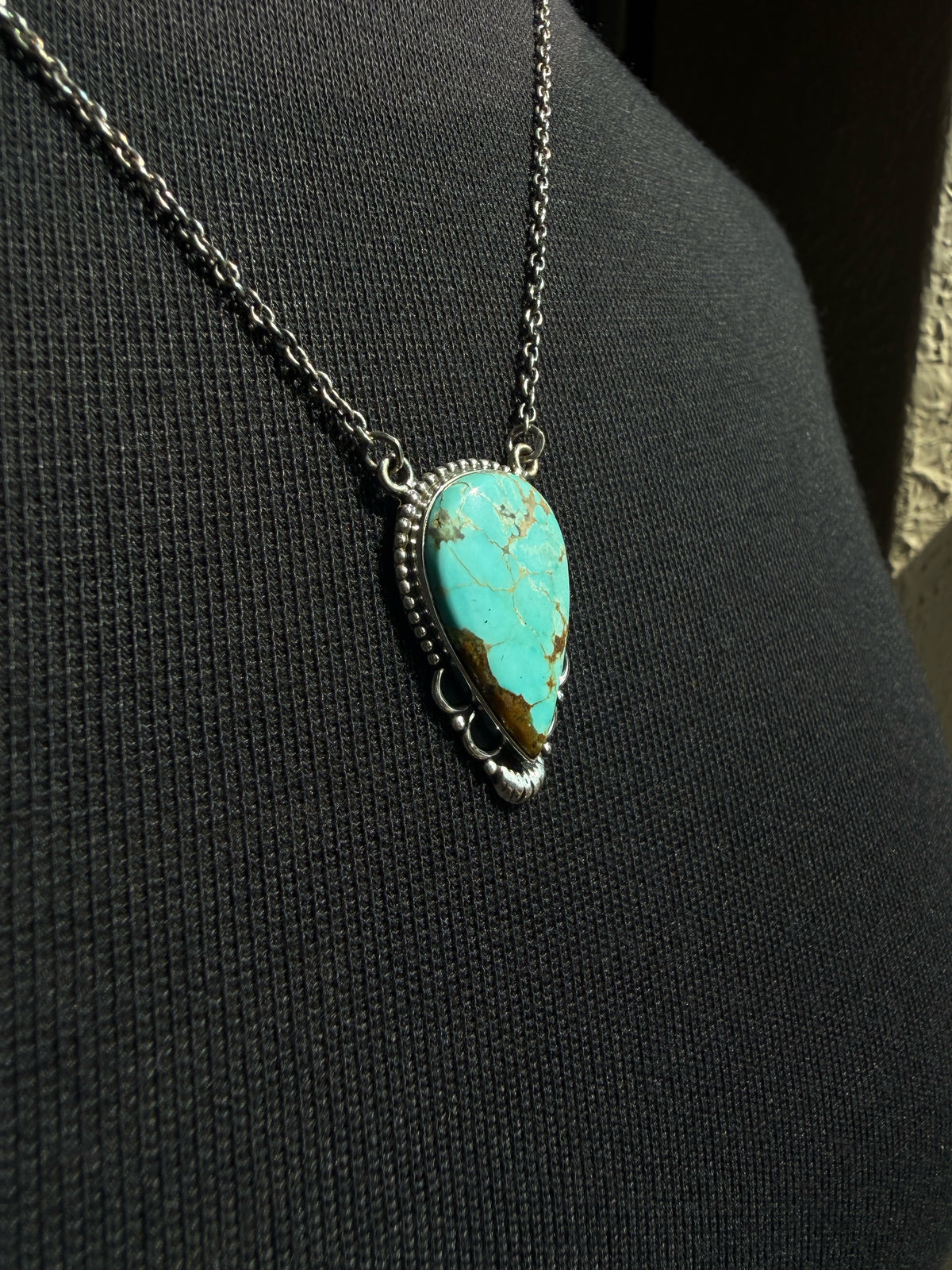 Mine 8 Turquoise Sterling Silver Necklace